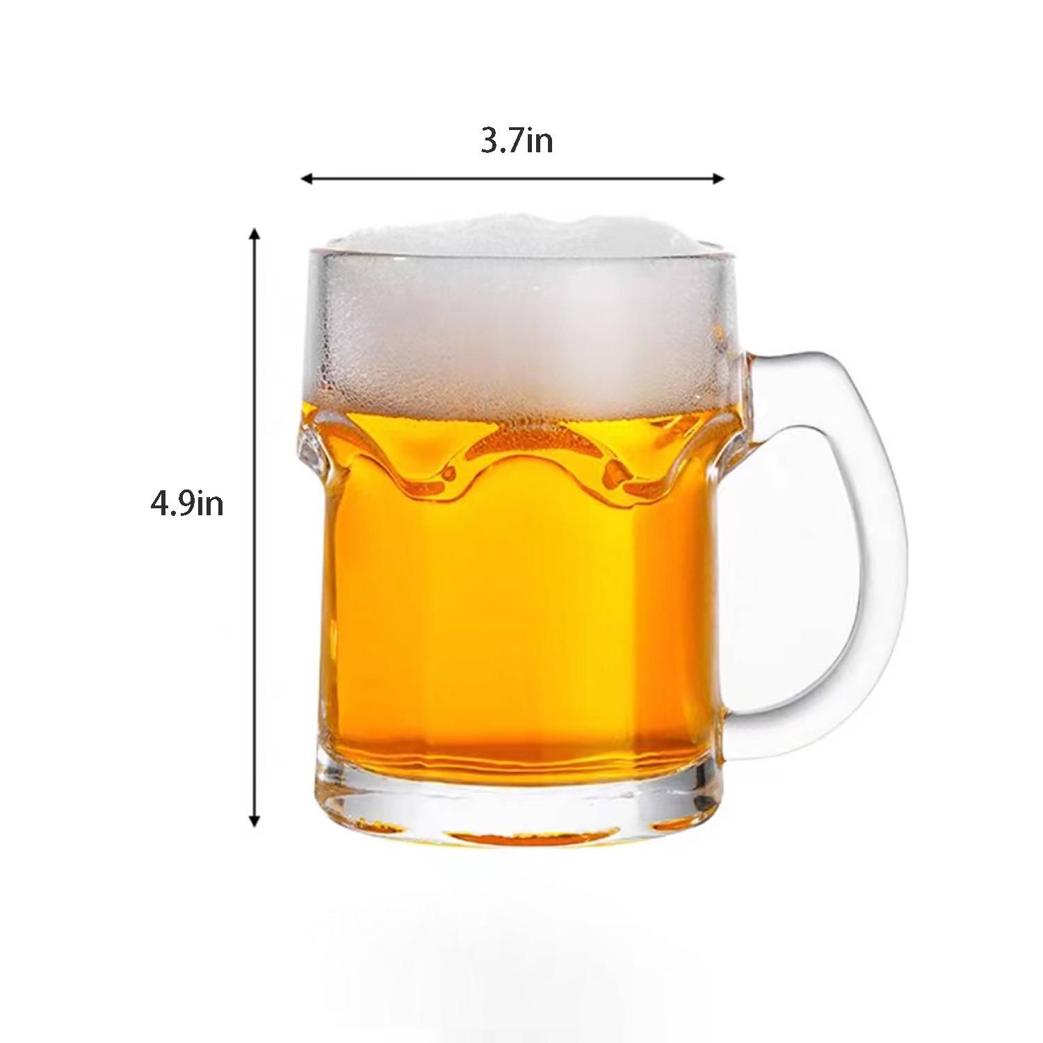17oz Classic Thick Glass Mug w/ Handle - Image 3