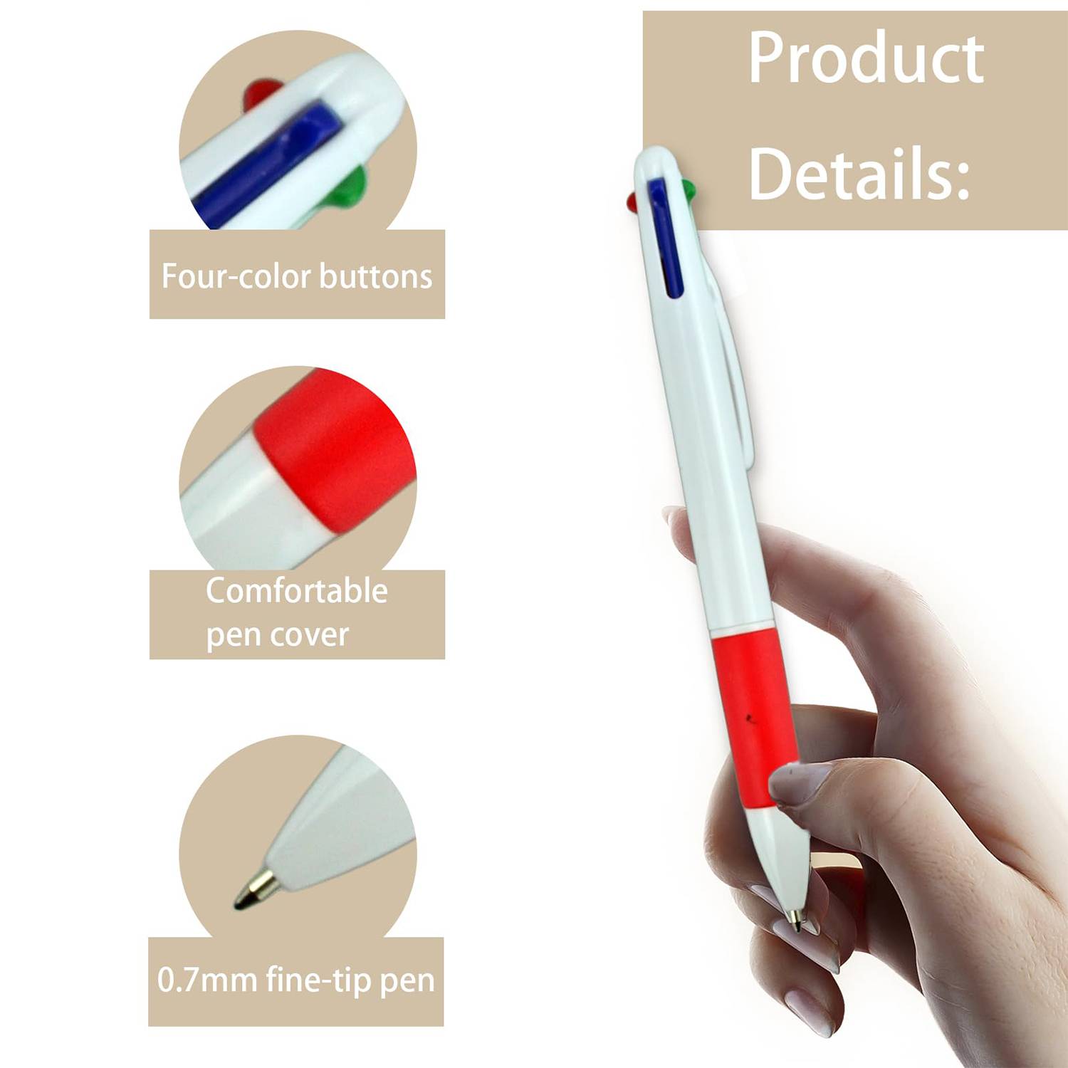 4-in-1 Colored Ballpoint Pen - Image 3