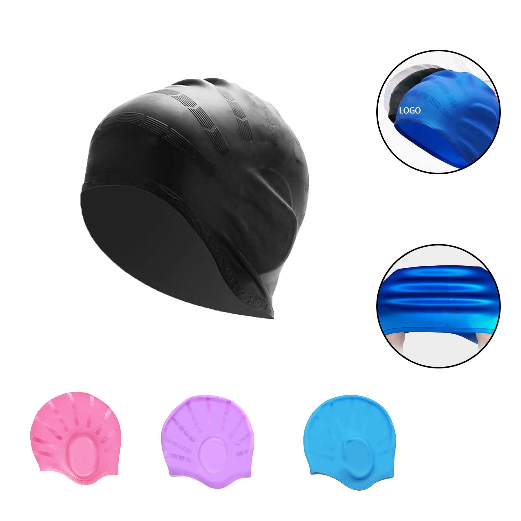 Silicone Swimming Hats for Women Men Bathing Caps