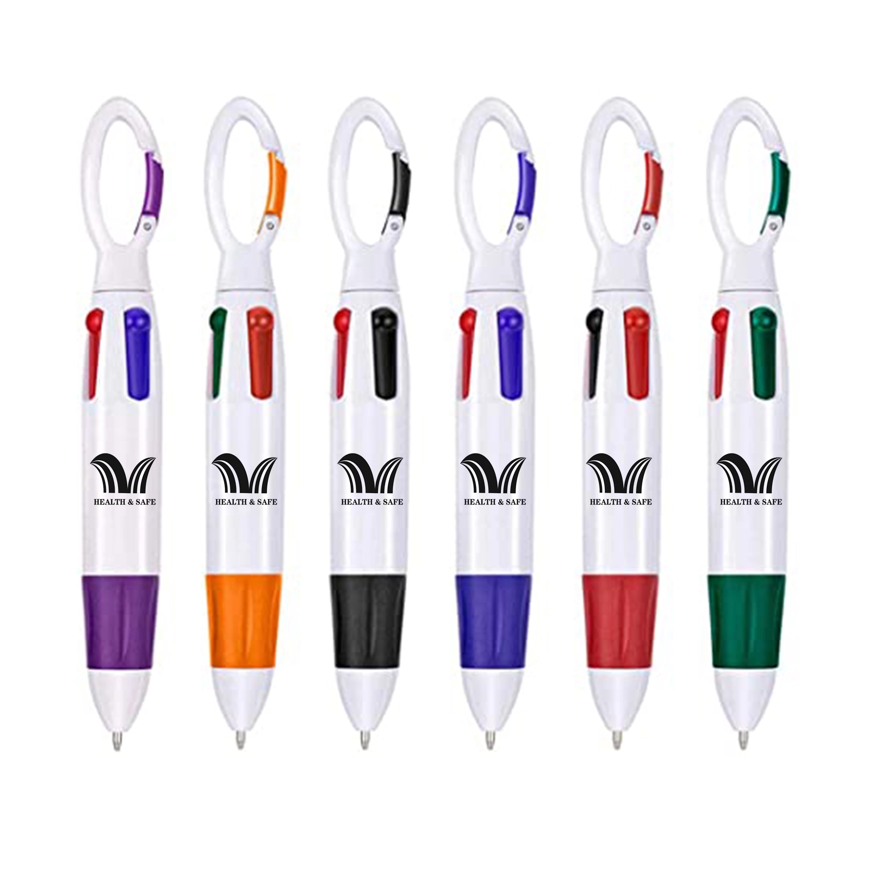 Multicolor Pen 4 Neon Color in Ballpoint with Buckle Clip