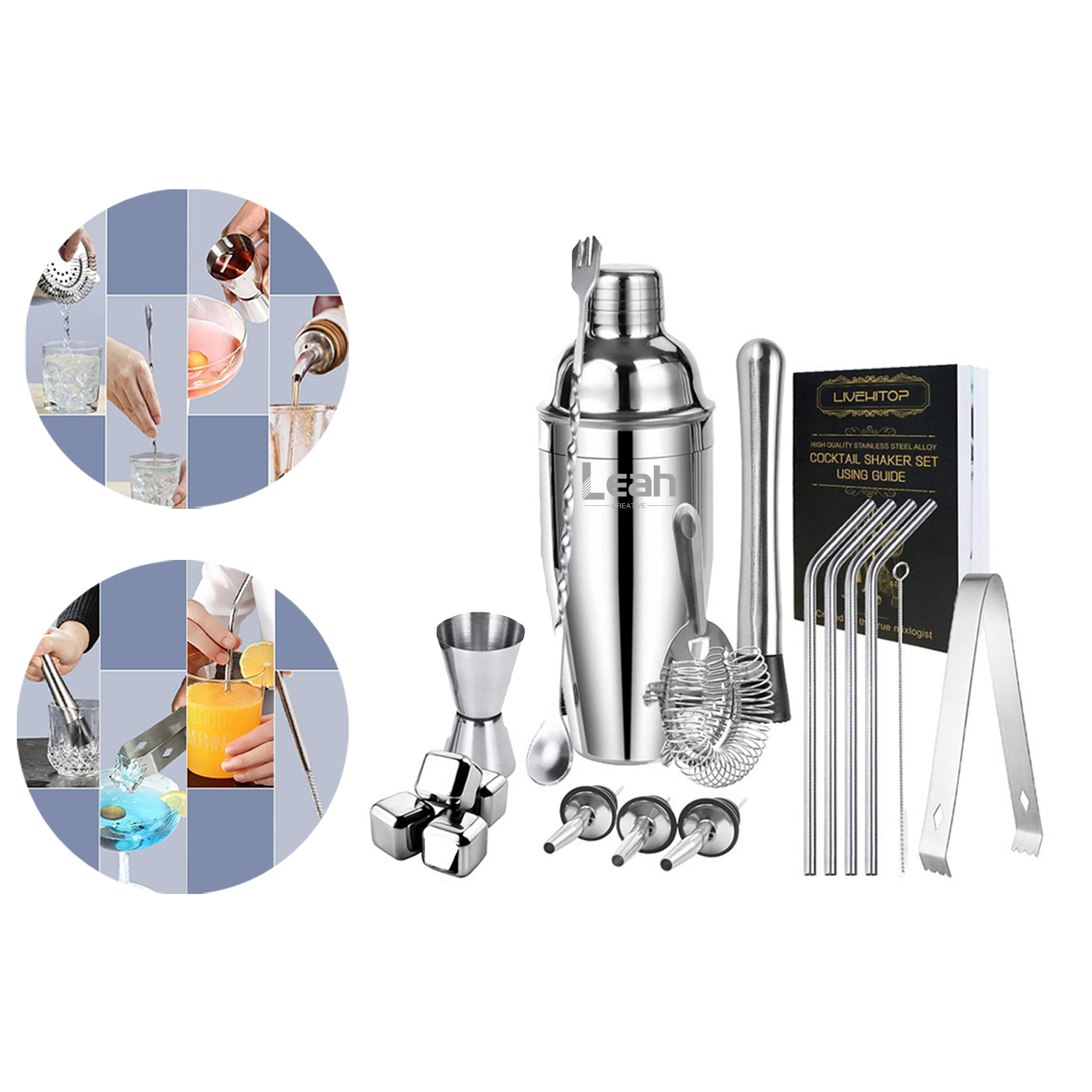 Stainless Steel Cocktail 19-Piece Set