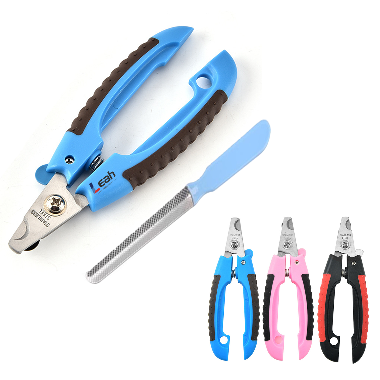 Stainless steel pet small nail clipper and sharpener set
