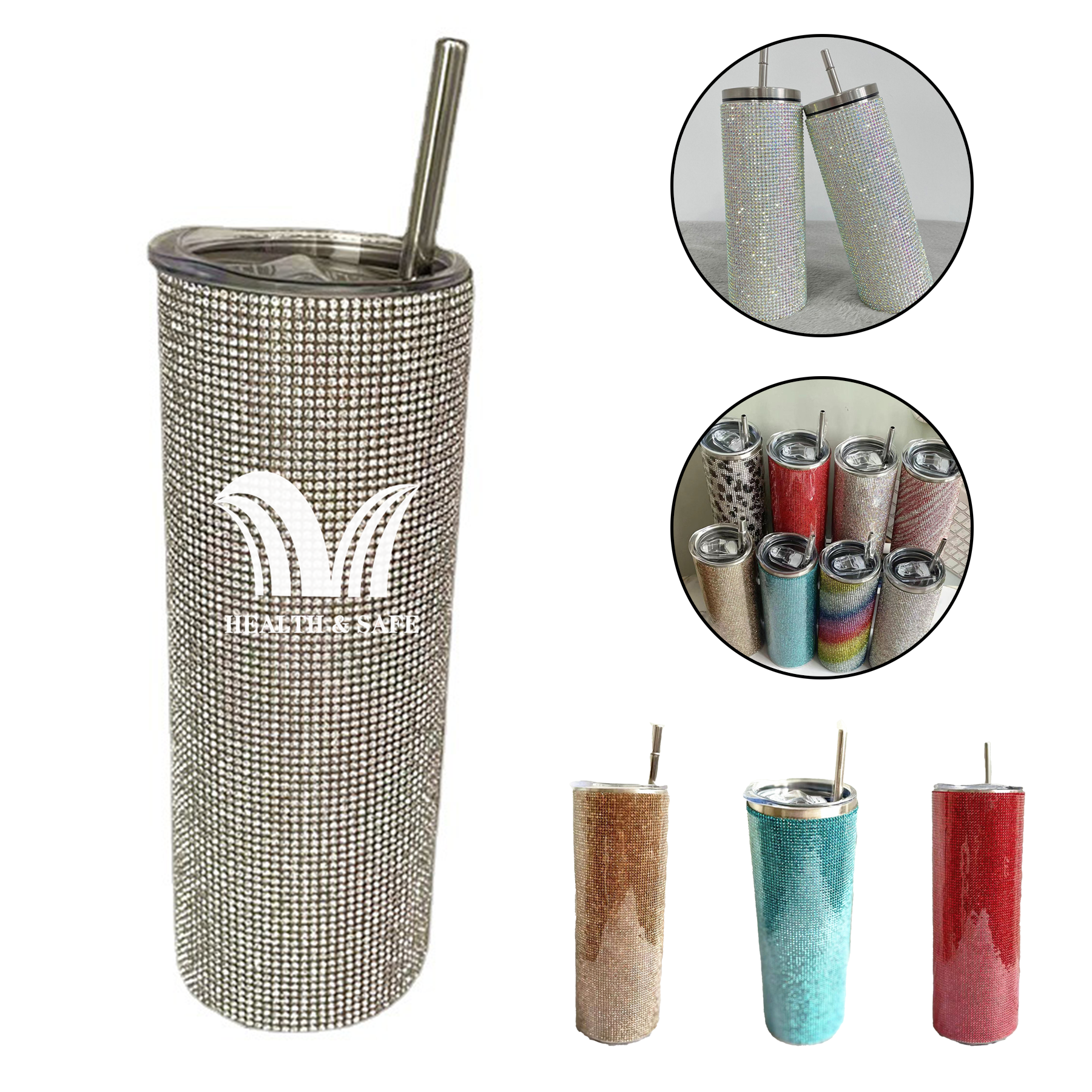 Stainless Steel Vacuum Thermal Rhinestone Tumbler