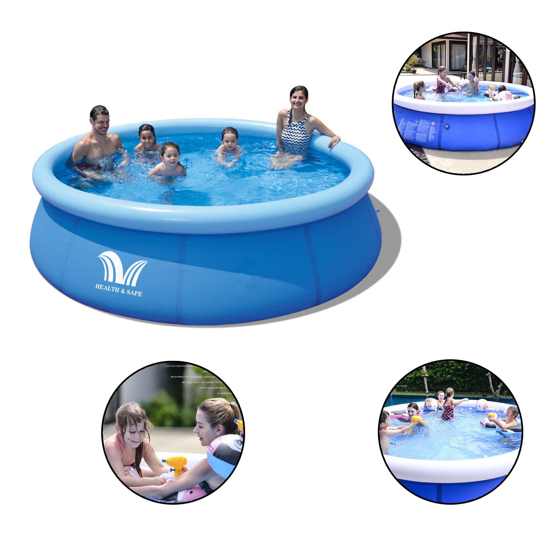 Inflatable Swimming Pool Full-Sized for Family Water Party