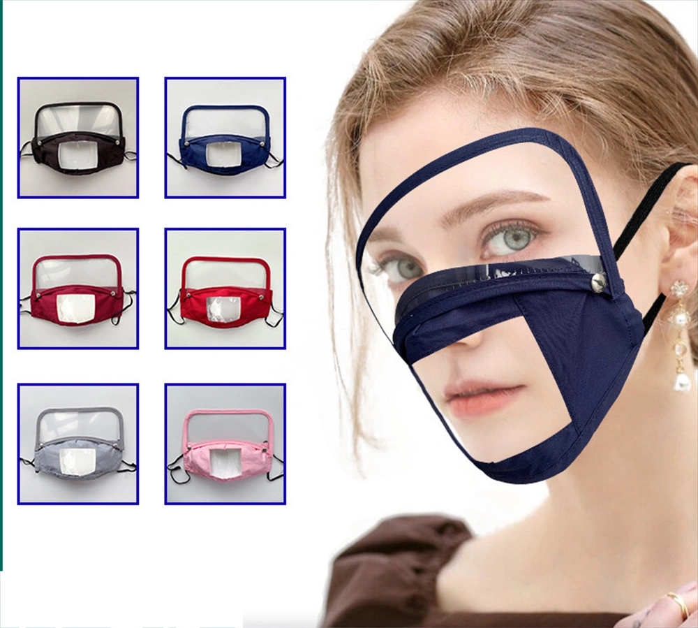 Face Mask with Detachable Clear Eye Shield and Mouth Window