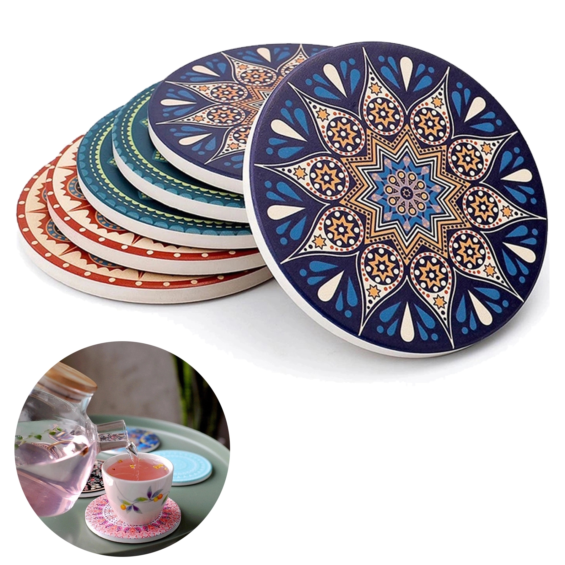 Round And Square Absorbent Ceramic Coasters