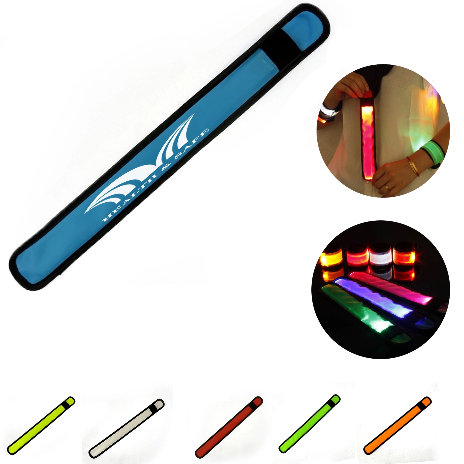 Polyester Led Glow Bracelets Light Up Armbands