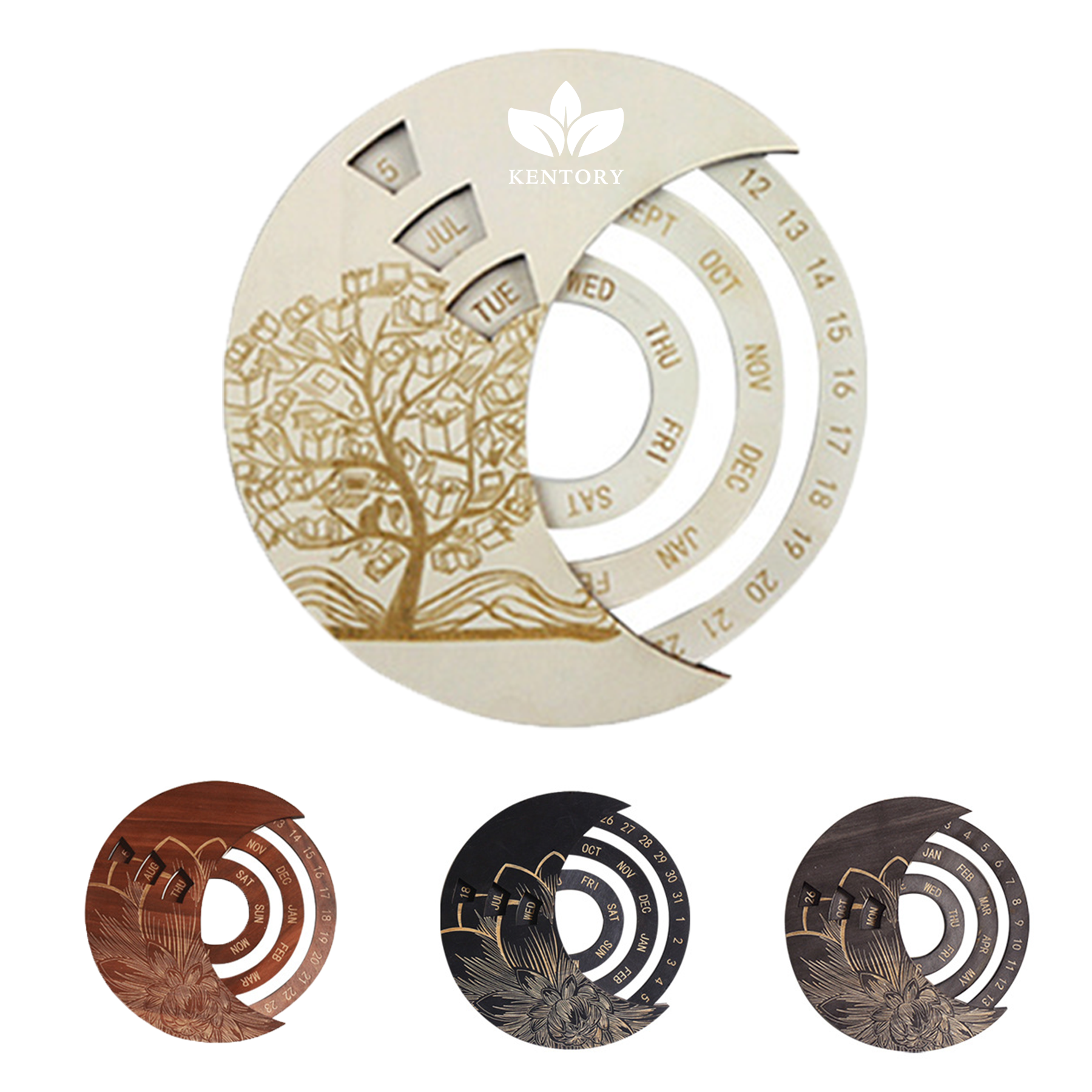 Rotatable Perpetual Calendar Wooden