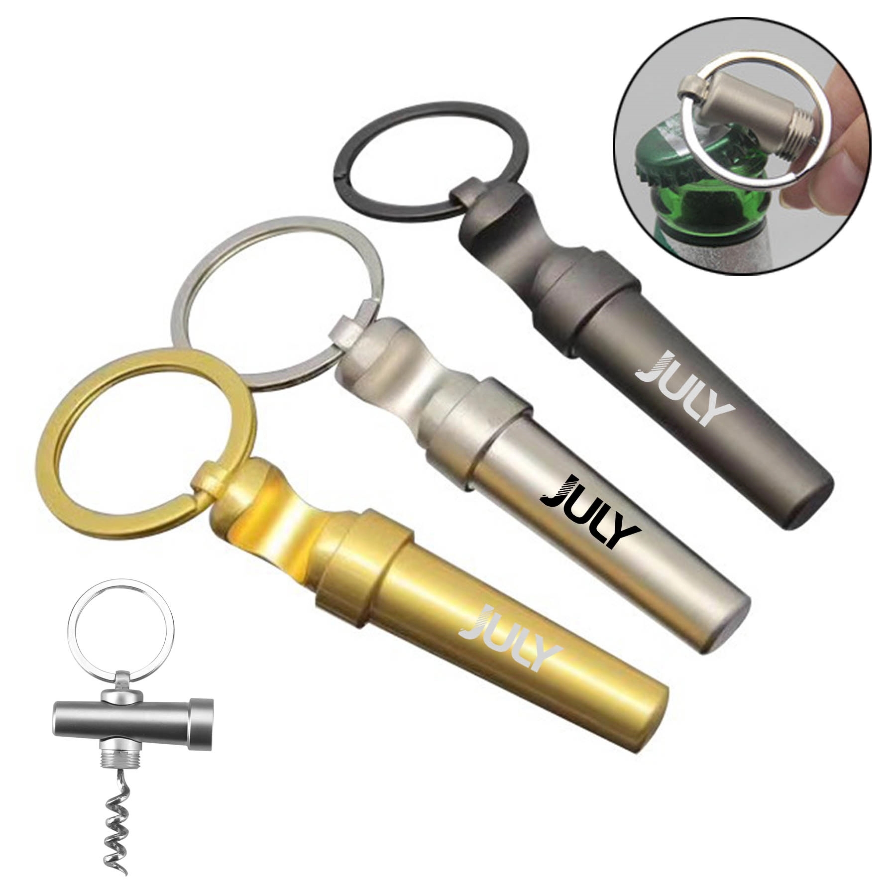 Wine Bottle Opener With Key Ring
