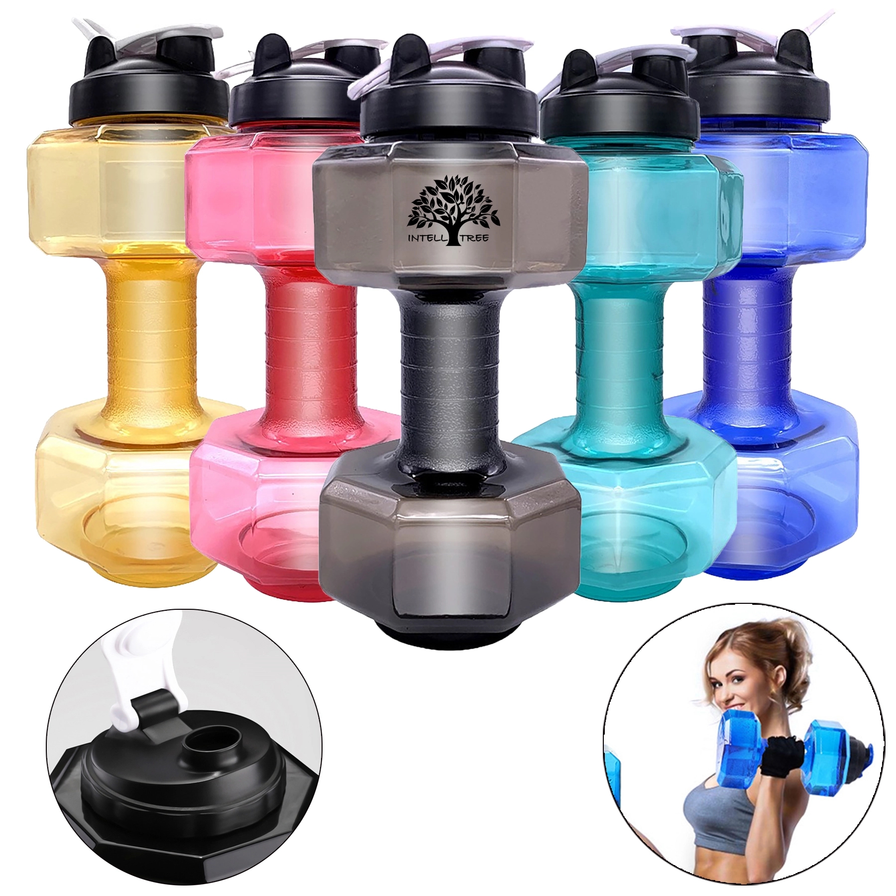 2.6L / 88 Oz Dumbbell Shape Water Bottle