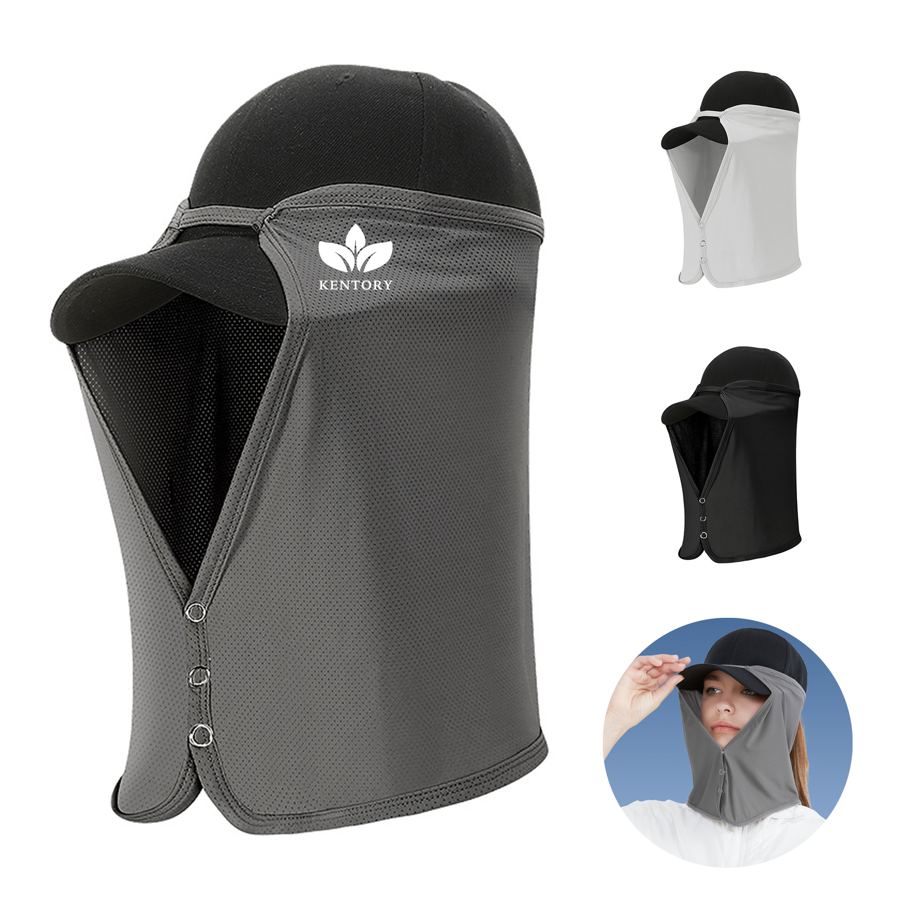 Baseball Cap With Neck Flap