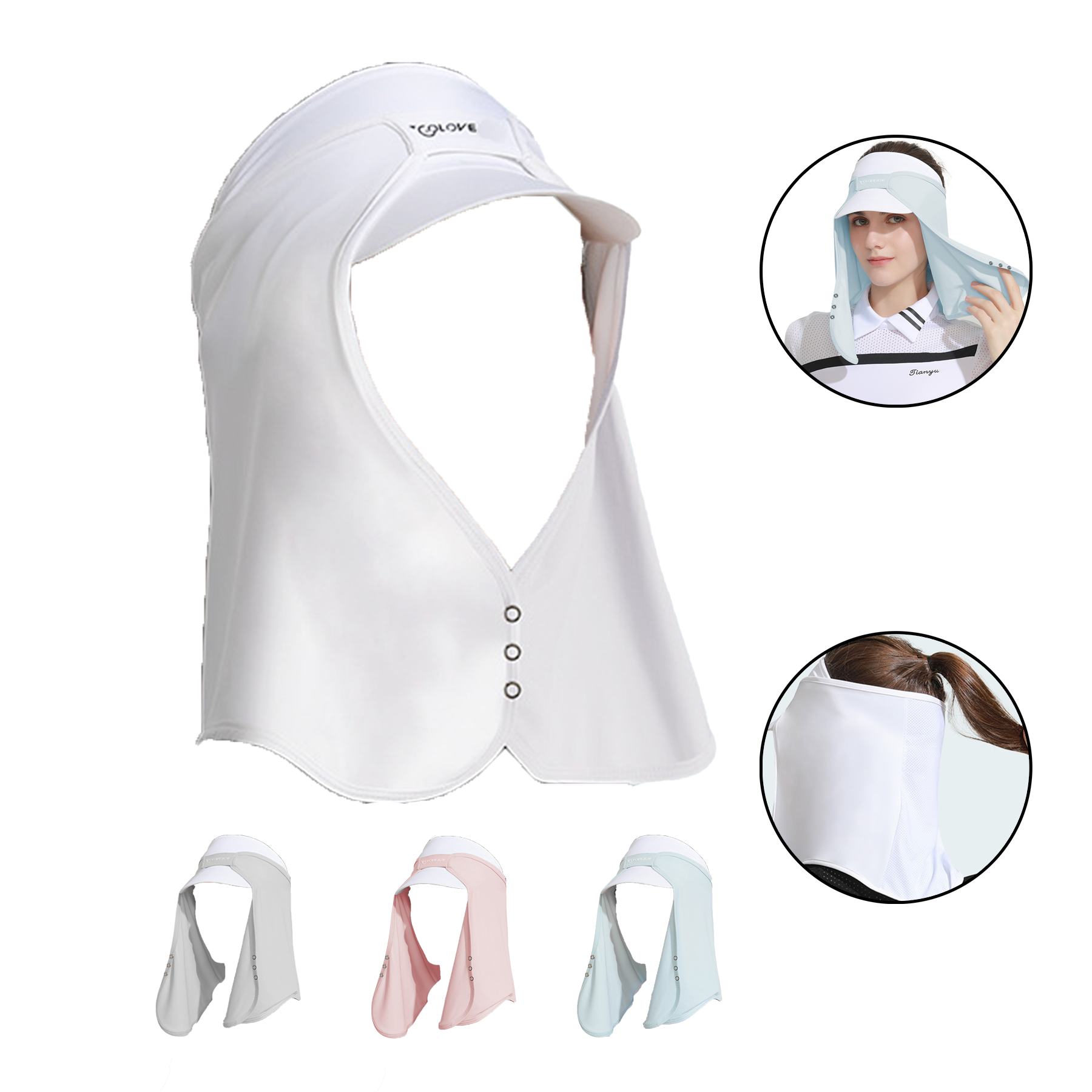 Sun Visor Hat With Neck Flap