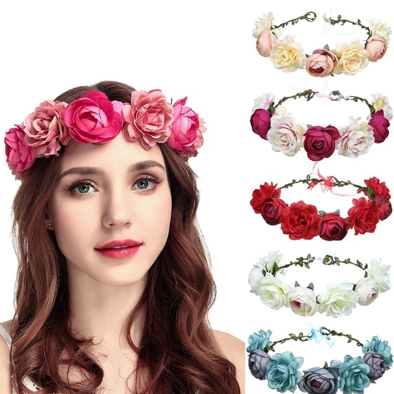 Adjustable Floral Wreath Hair Band