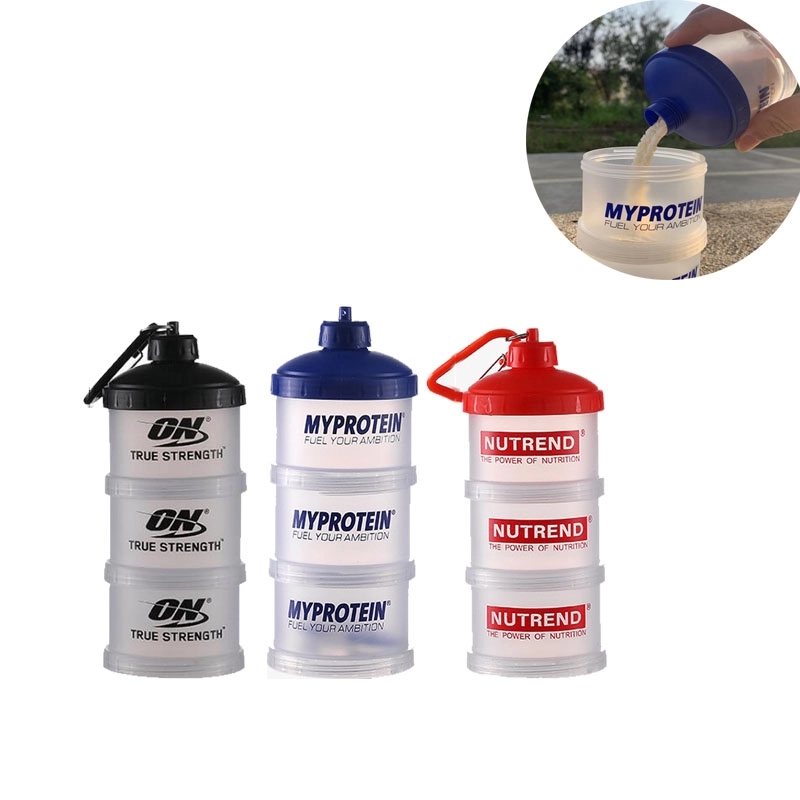 3-layer Portable Protein Powder Storage Containers With Funn