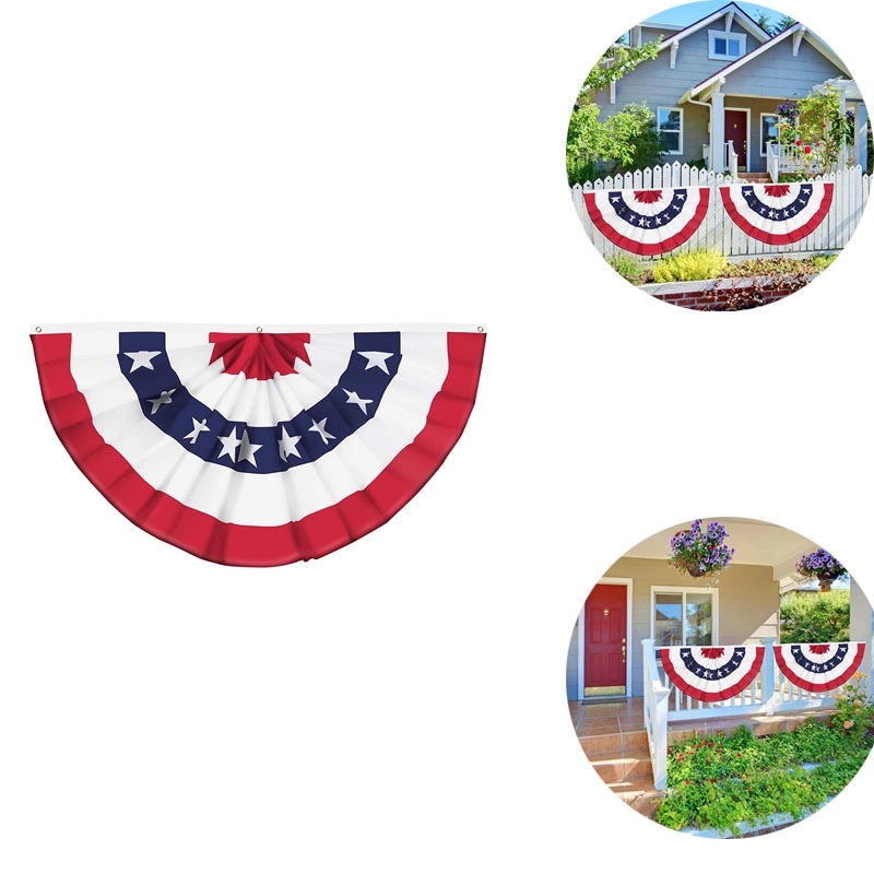 2x4ft USA Pleated Fan Flag