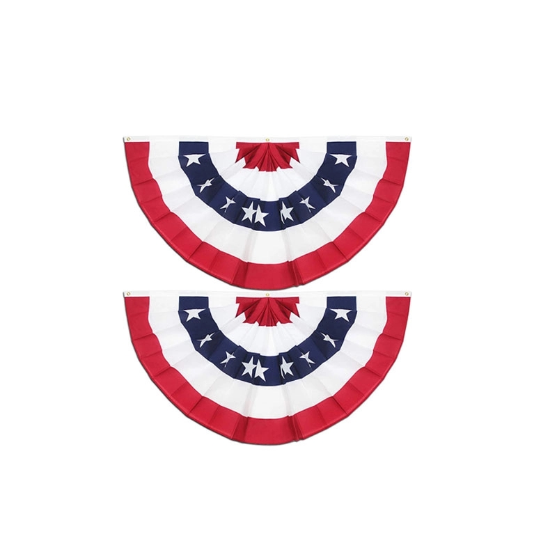 3x6ft USA Pleated Fan Flag