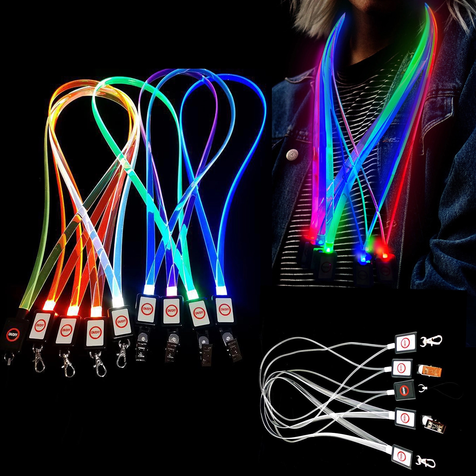 Led Light Up Neon Necklace Neck Lanyard