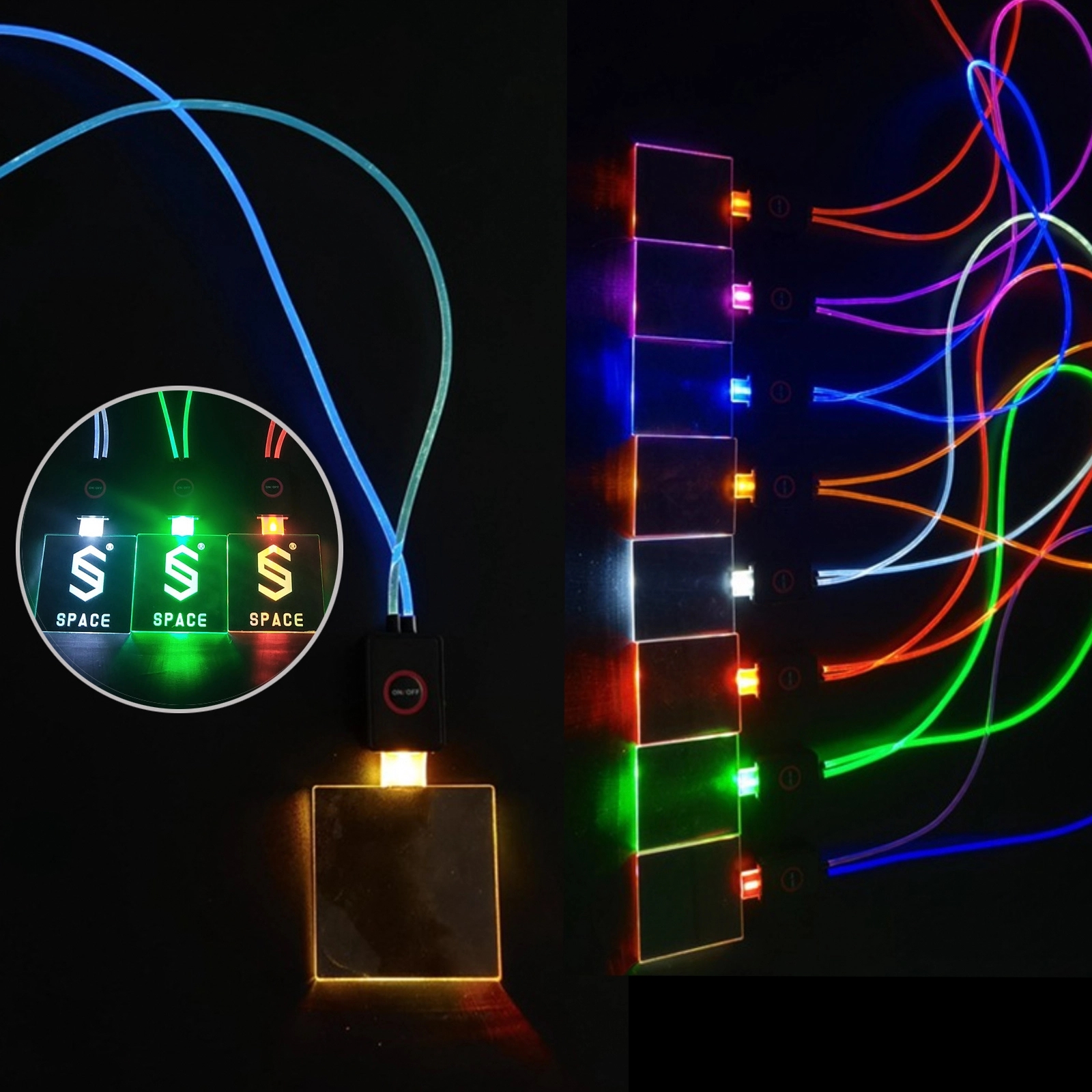 Led Light Up Neck Lanyard With Acrylic Holder