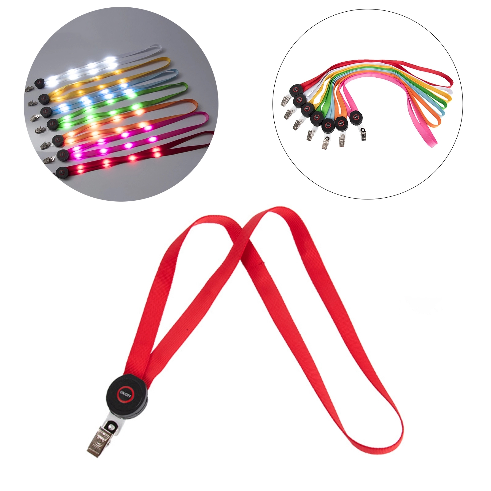 LED Light Up Neck Lanyard With Clip