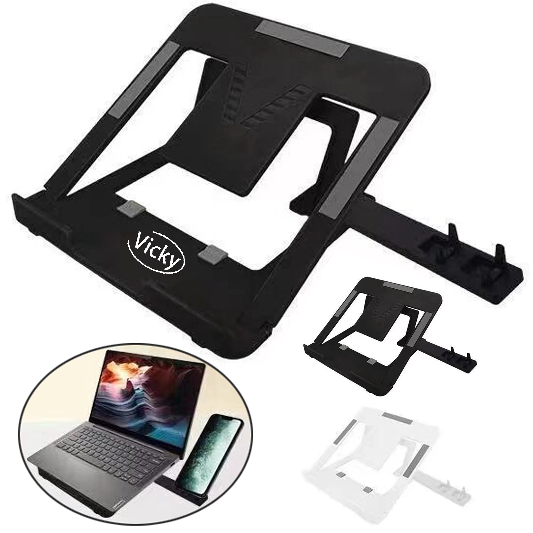 Foldable Laptop Phone Stand