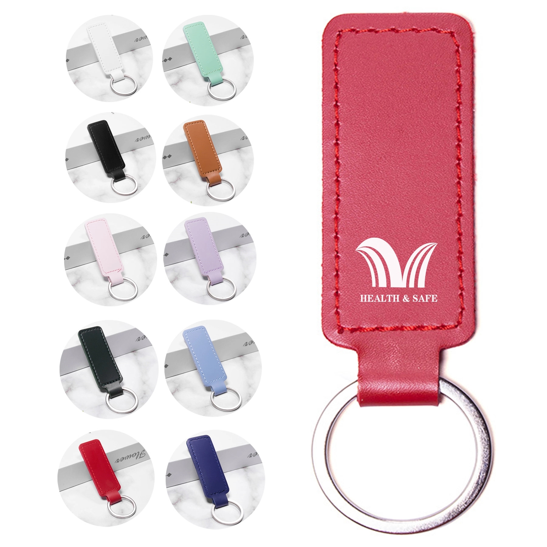 PU Leather  Keychain Keg Ring