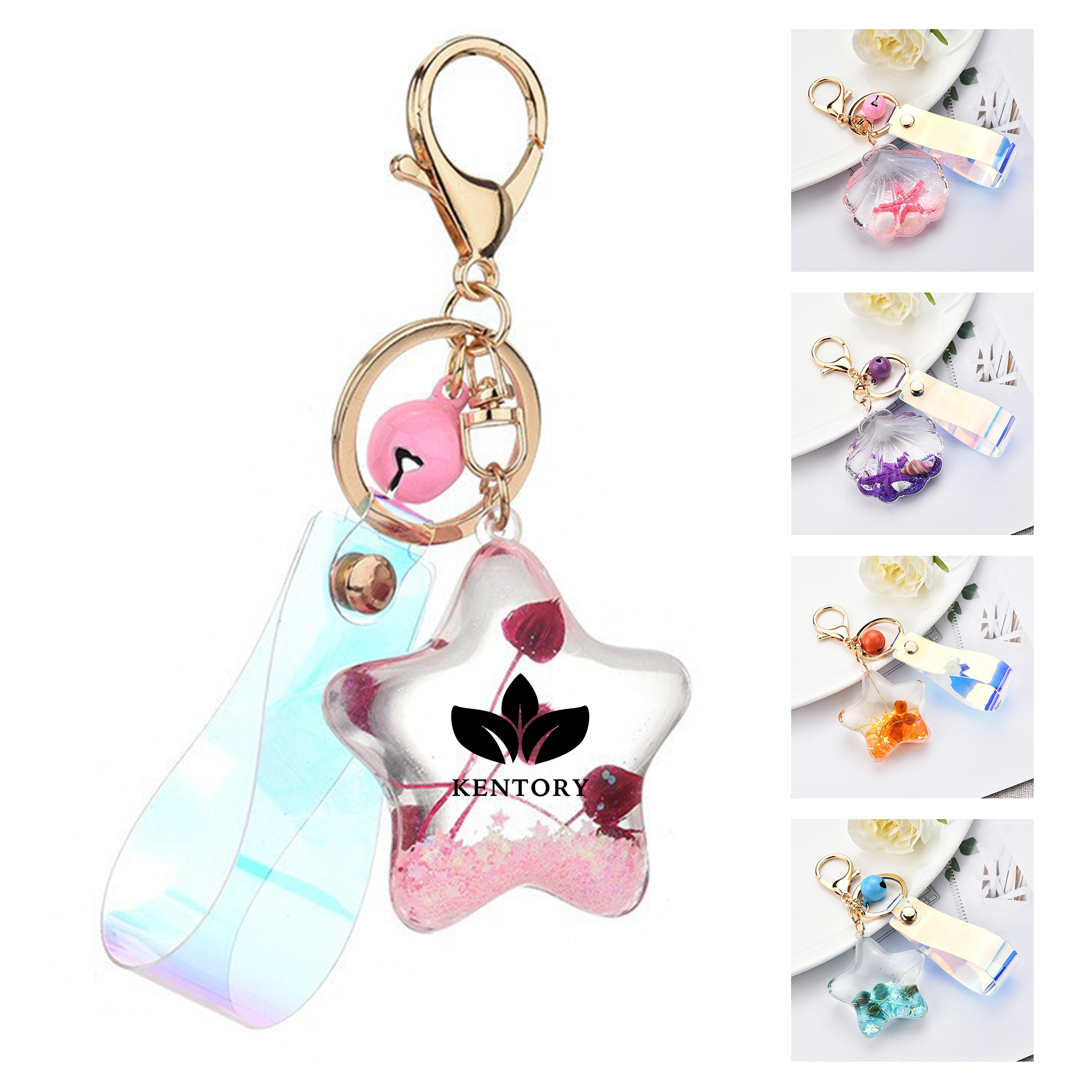 Glitter Quicksand Keychain Liquid Acrylic