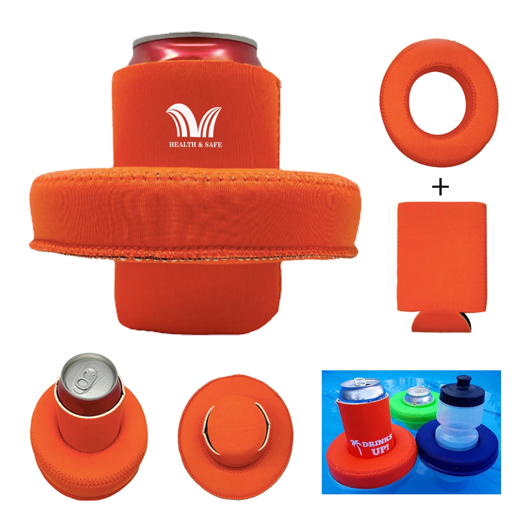 Neoprene Floating Drink Holder w/ Can Sleeves