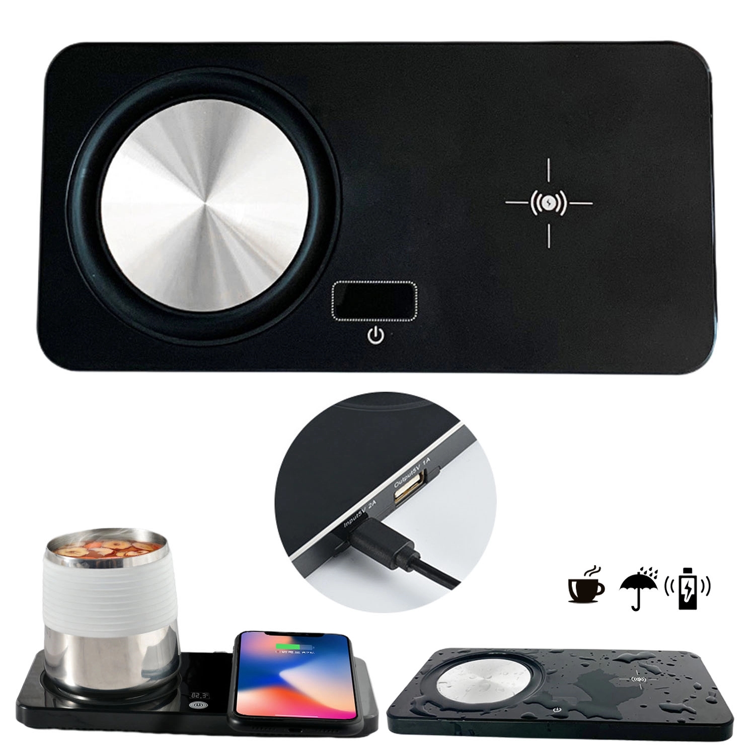 2 In1 Wireless Charger Coffee Mug Warmer