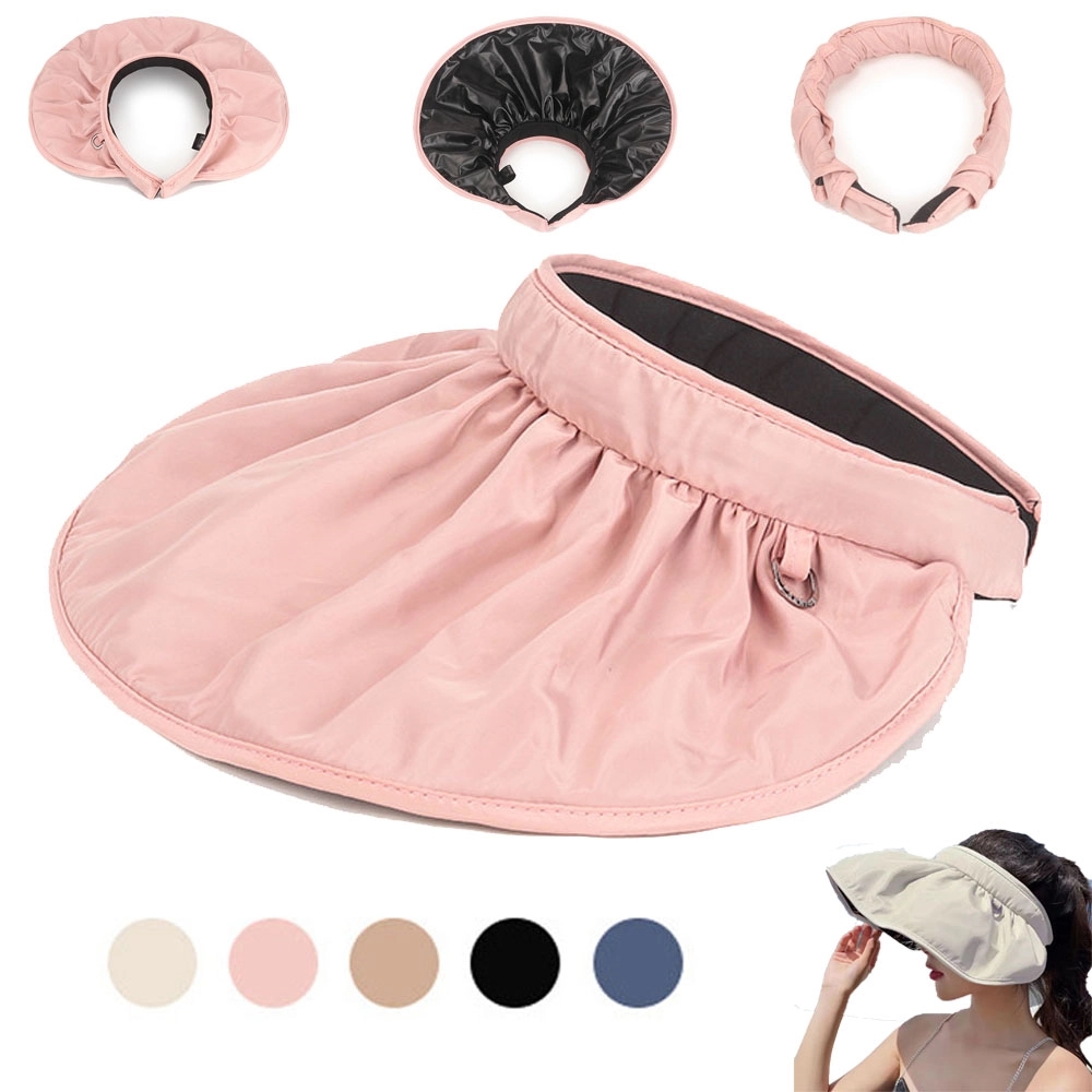 2 in 1 Foldable Headband Wide Brim Sun Visor