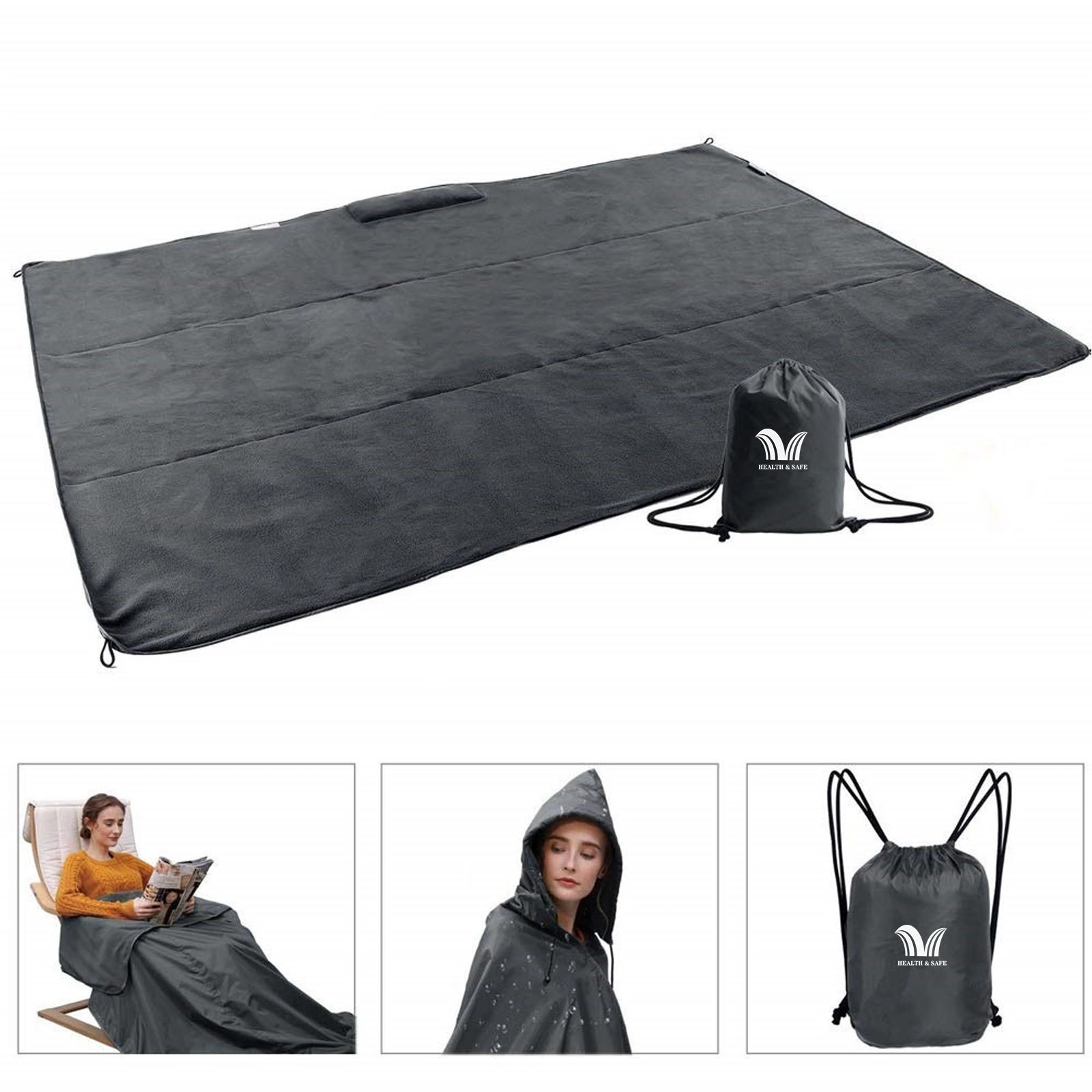 Hooded Waterproof Camping Blanket