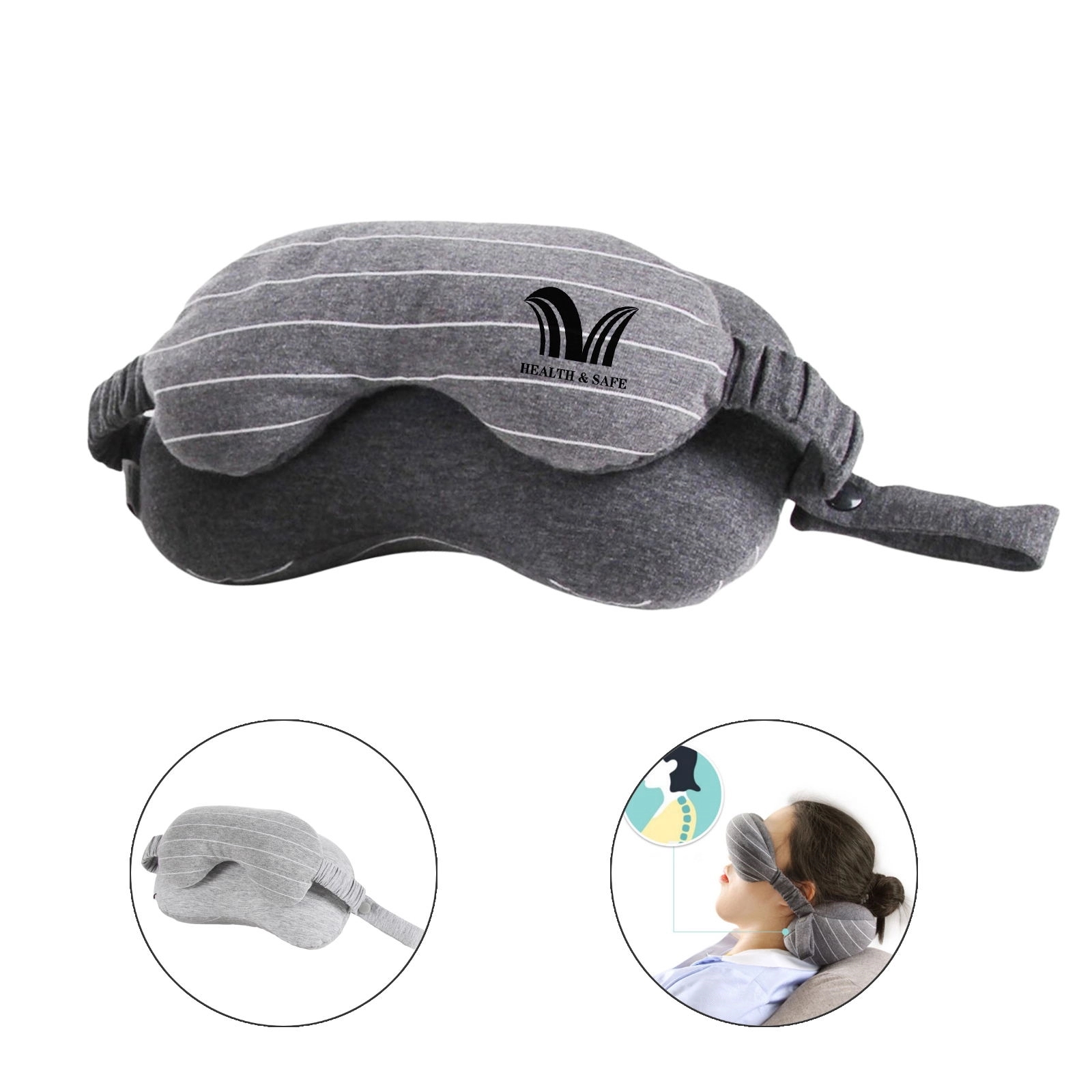 Two-In-One U-Shaped Pillow With Eye Mask