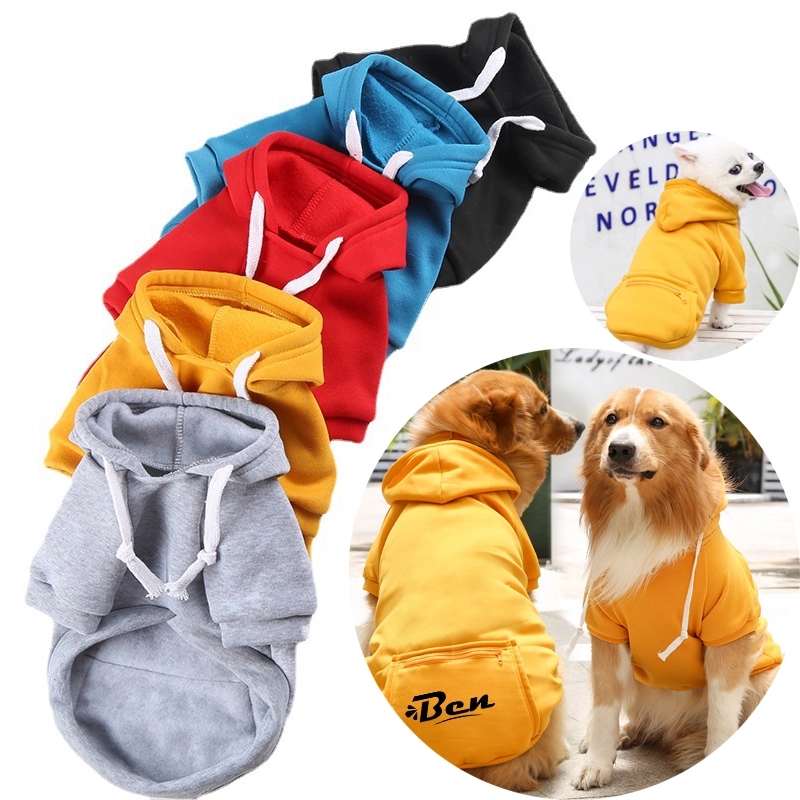 Letters Winter Pet Dog Hoodies Cotton Warm Clothes