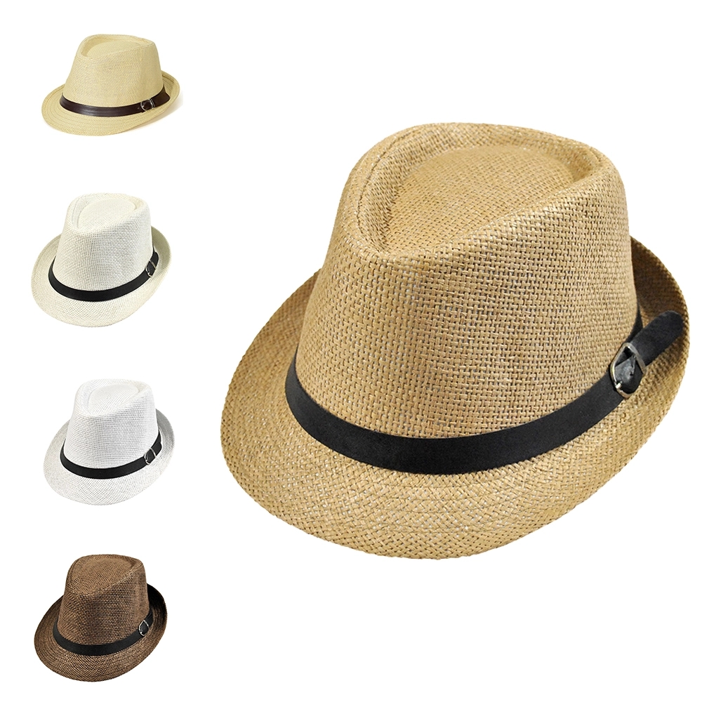 Summer Short Brim Straw Fedora Sun Hat