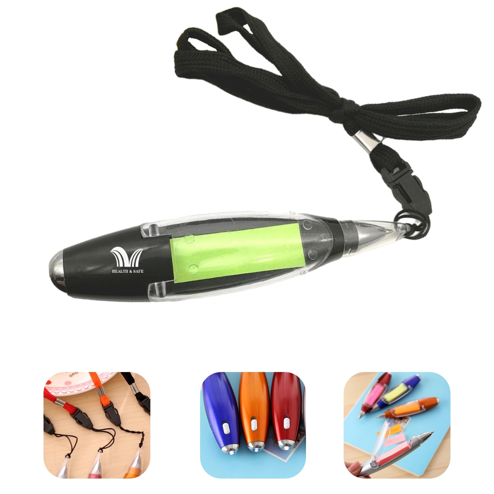 Lanyard Light Pen With Sticky Notes