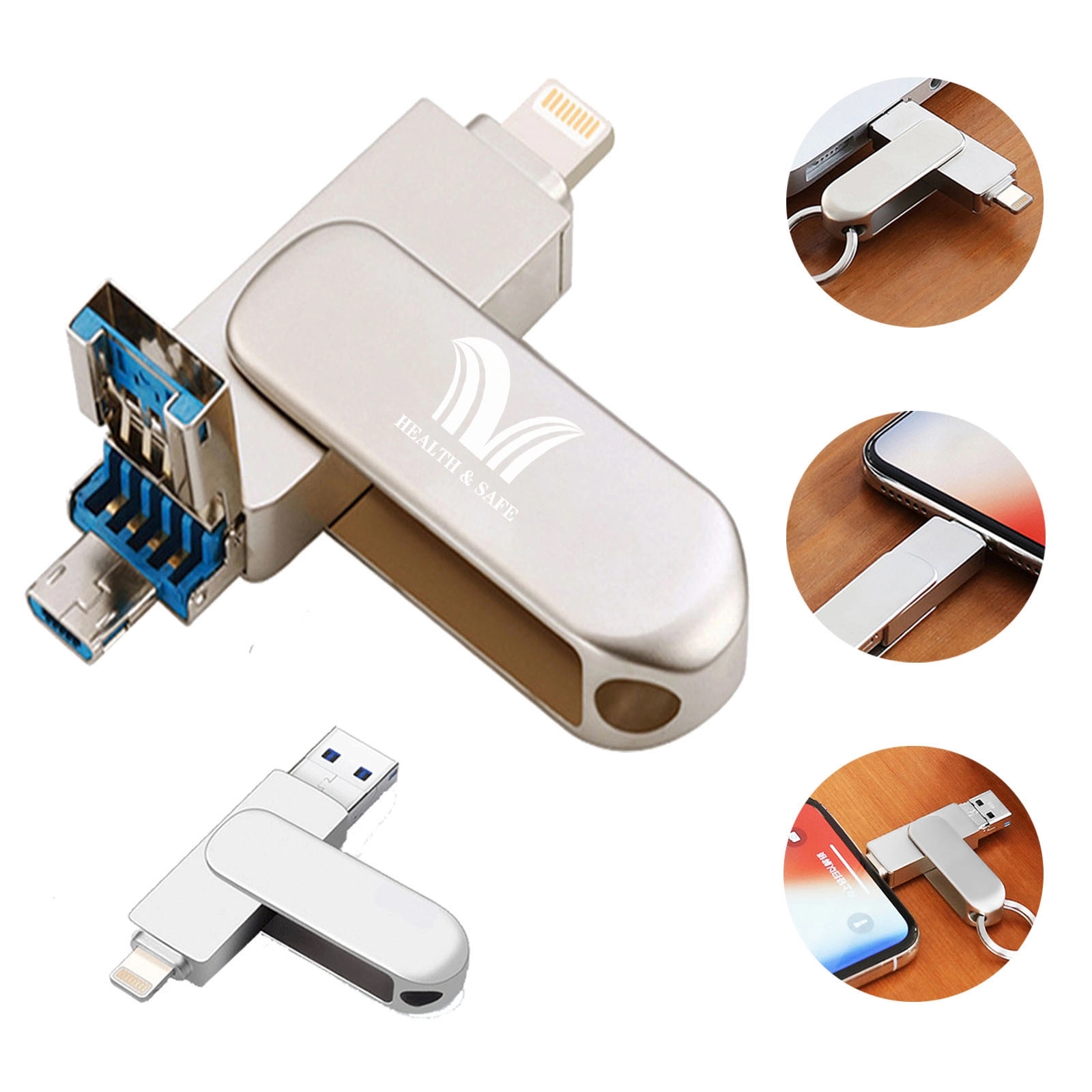 16Gb Usb Flash Drive 3-In-1 Type -C Interface
