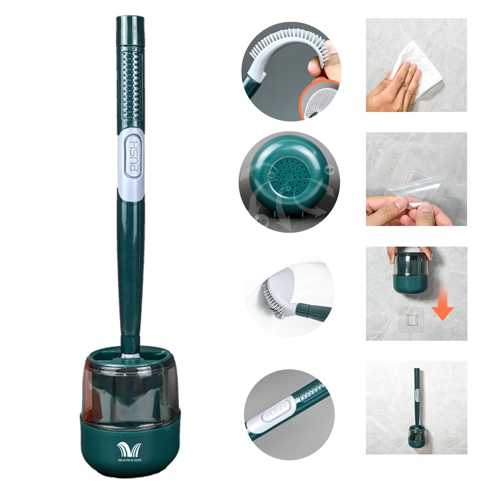 Non-Punching Long Handle Toilet Cleaning Brush