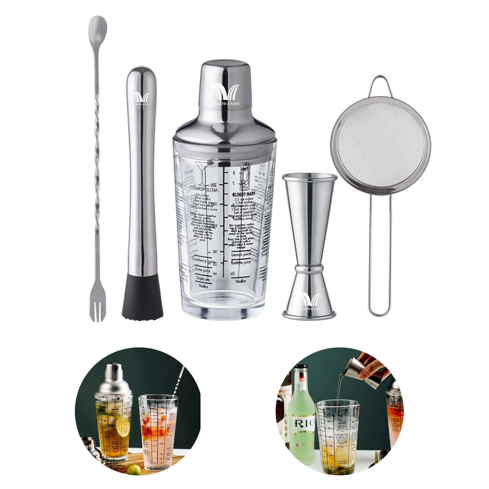 Cocktail Mixer Five-Piece Kit