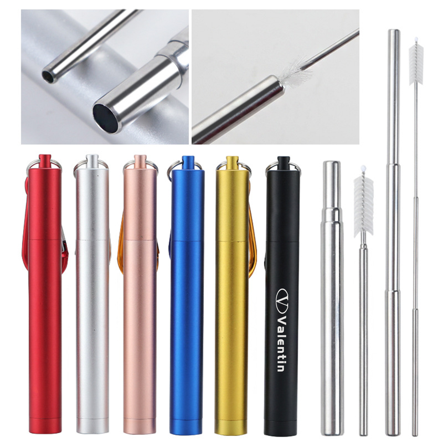 Collapsible Metal Straw With Case