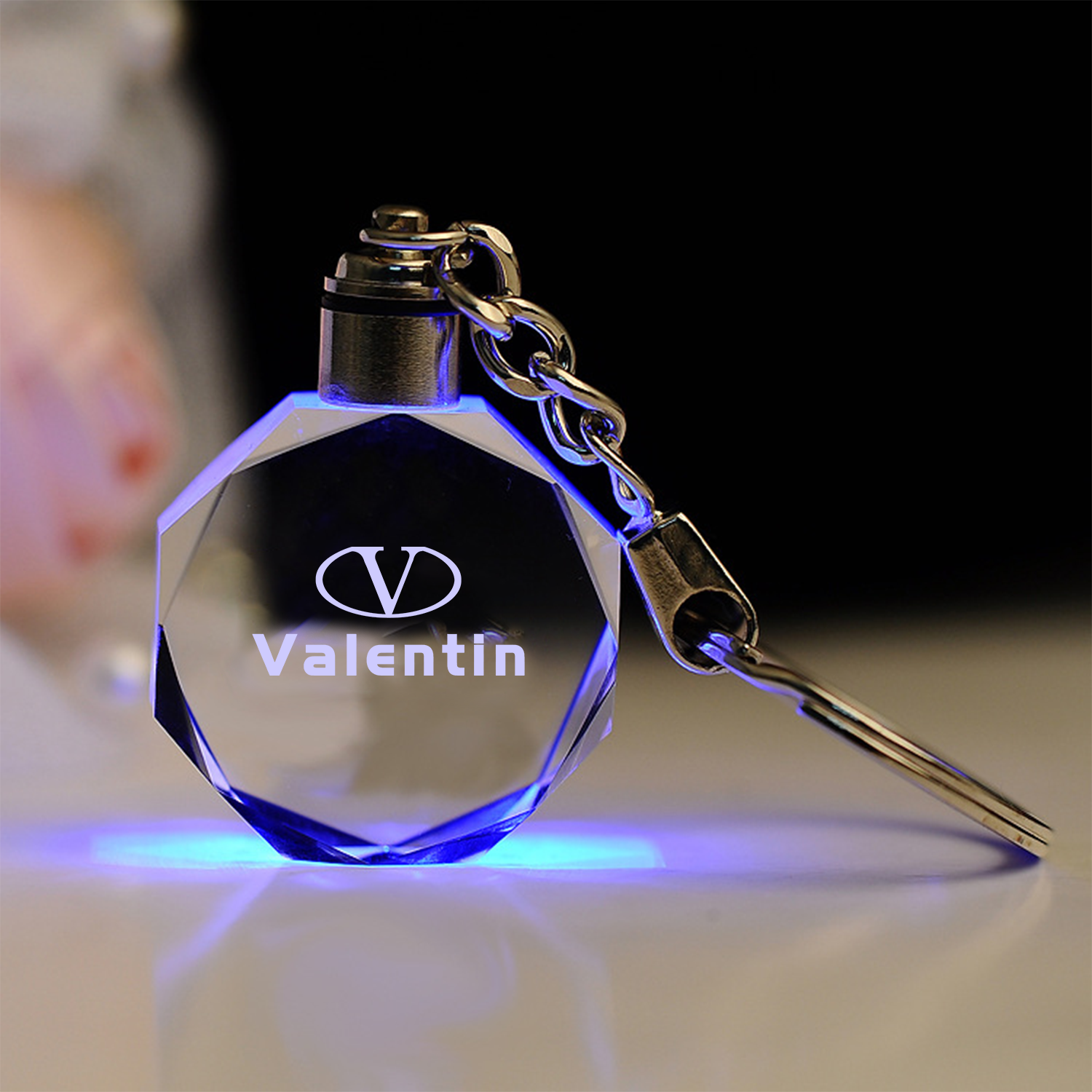 Luminous Crystal Engraved Keychain