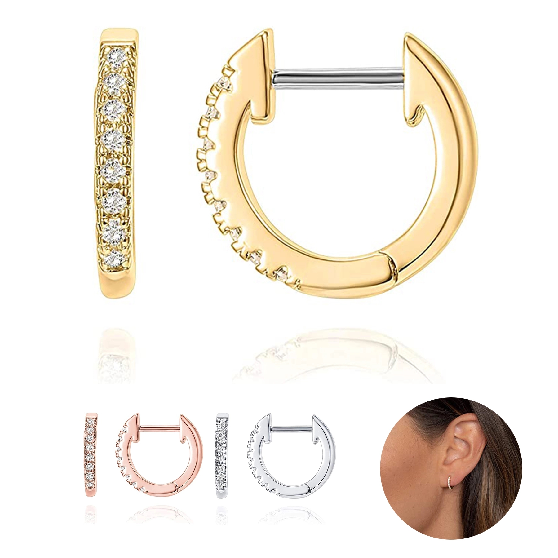 14K Gold Plated Cubic Earrings