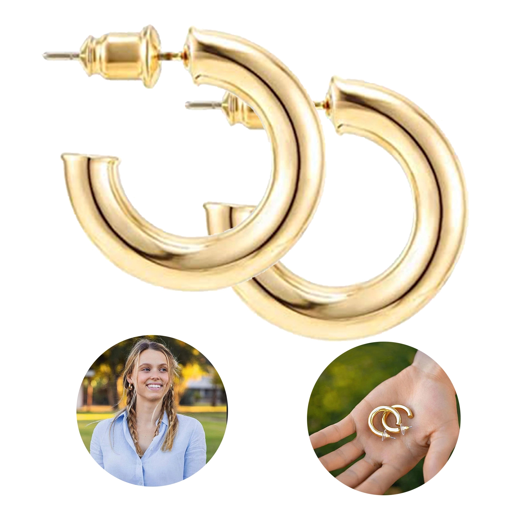 14K Gold Hoop Earrings