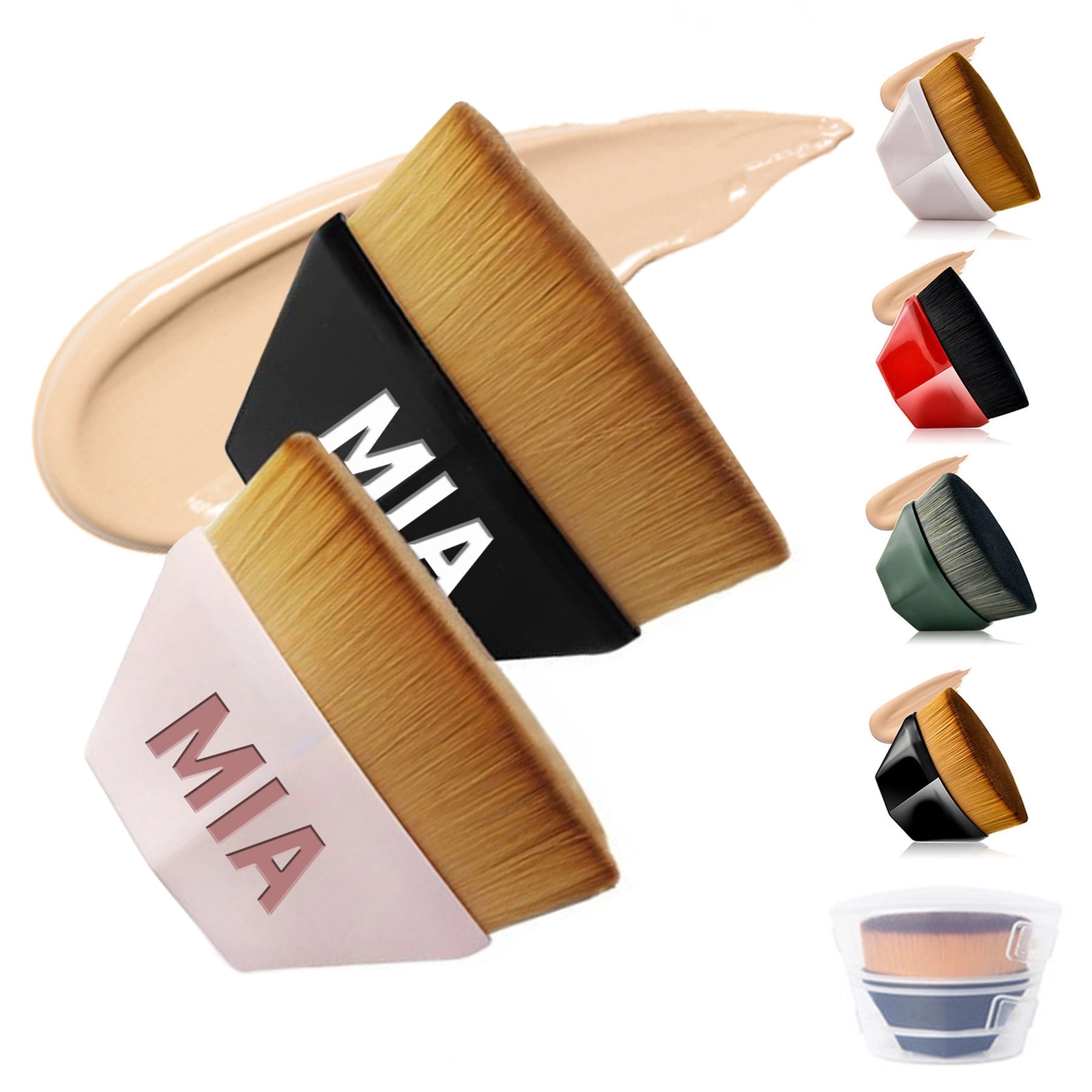 Hexagonal Foundation Powder Mix Liquid Immaculate Plum Brush