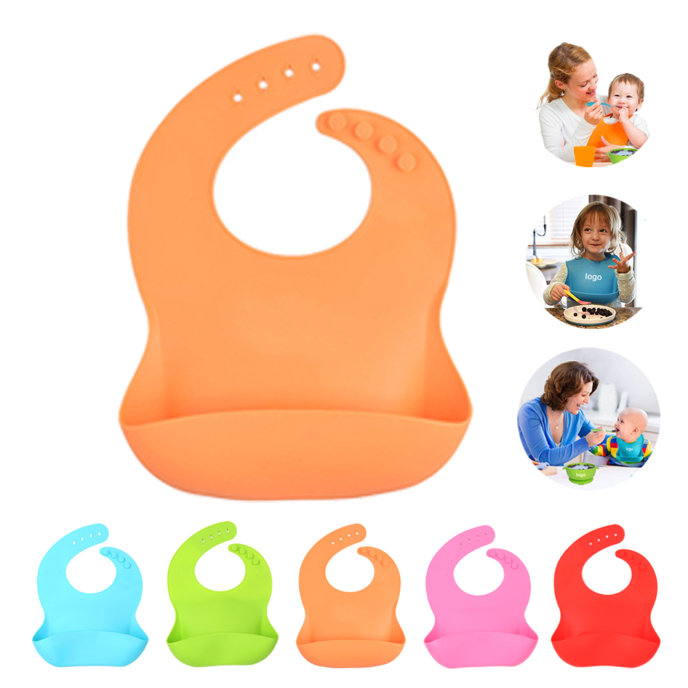 Waterproof Silicone Easily Wipes Clean Baby Bib