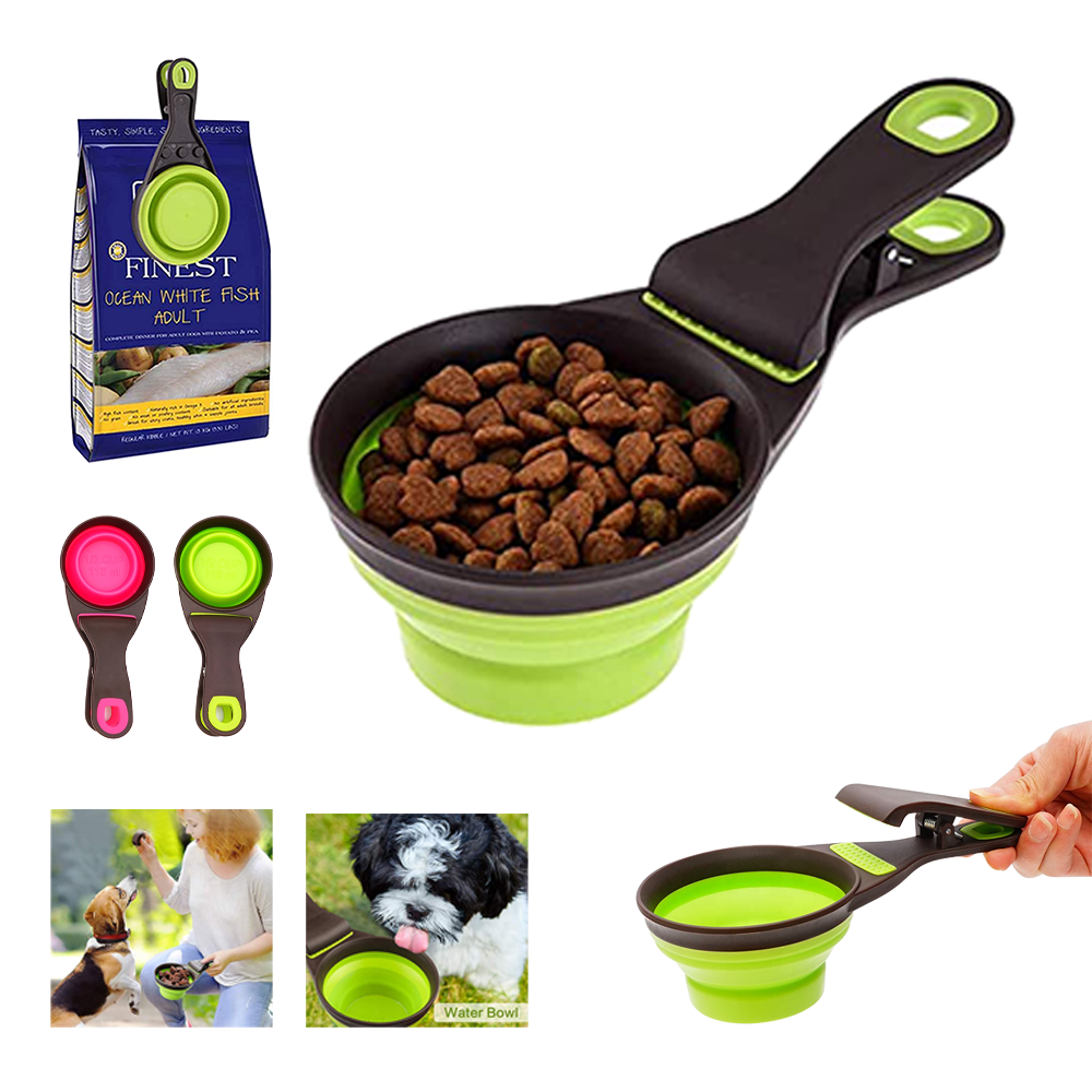 Collapsible Silicone Pet Clip Scoop
