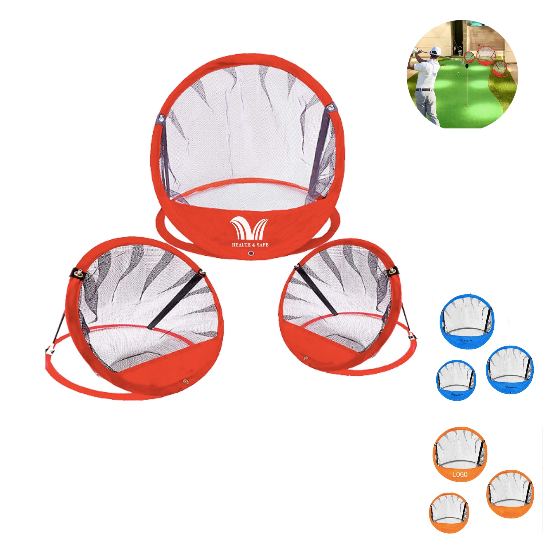 3 Pieces Golf Chipping Pop Up Practice Net