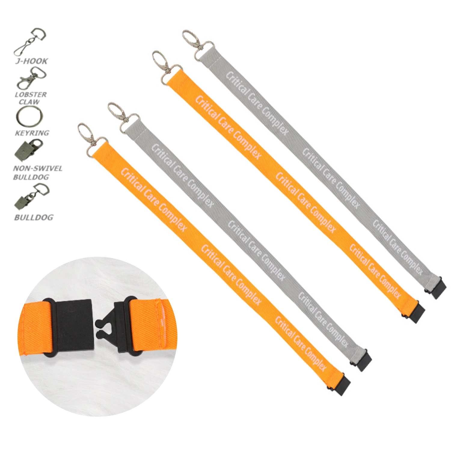 Jacquard Lanyard W/ Oval Hook & Safety Breakaway