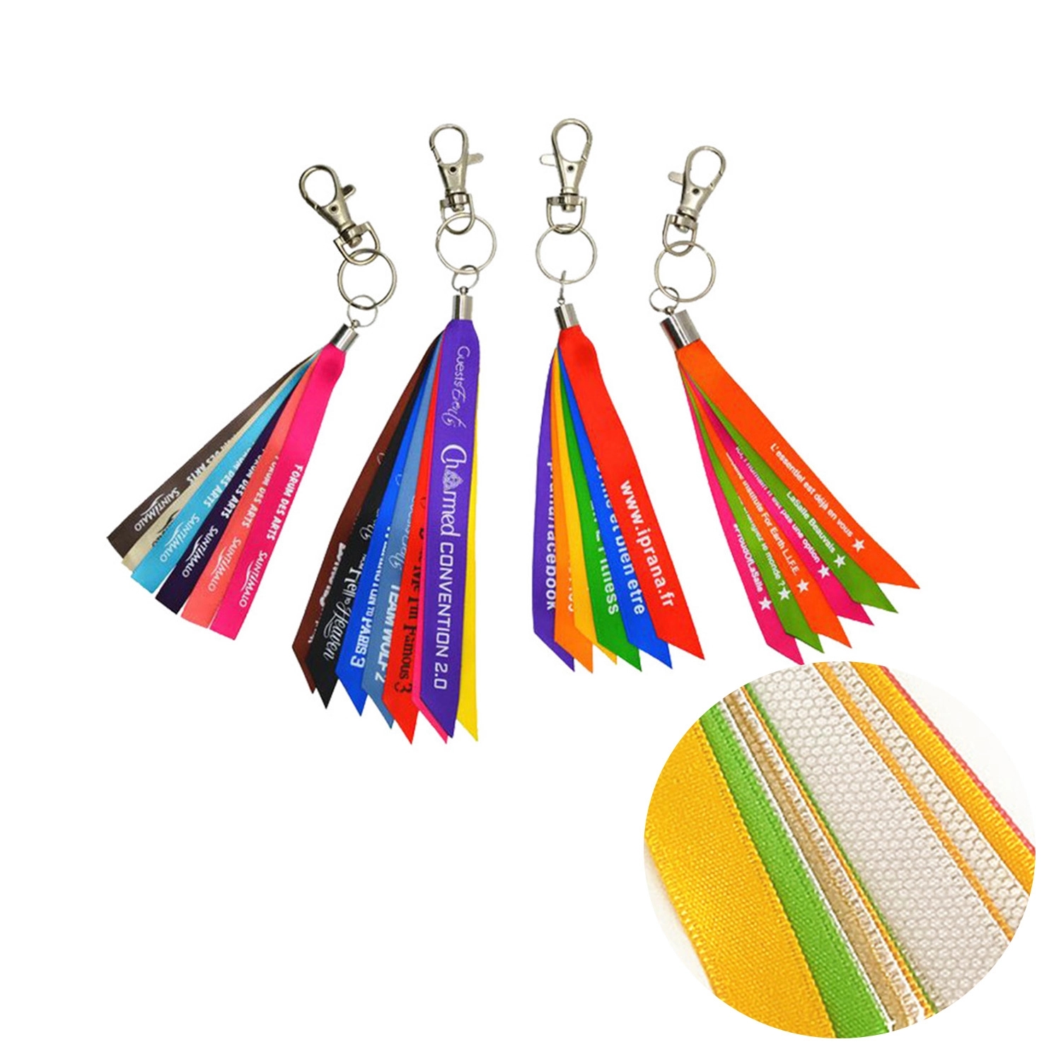 Key Ring W/ Thumb Hook & Ribbons