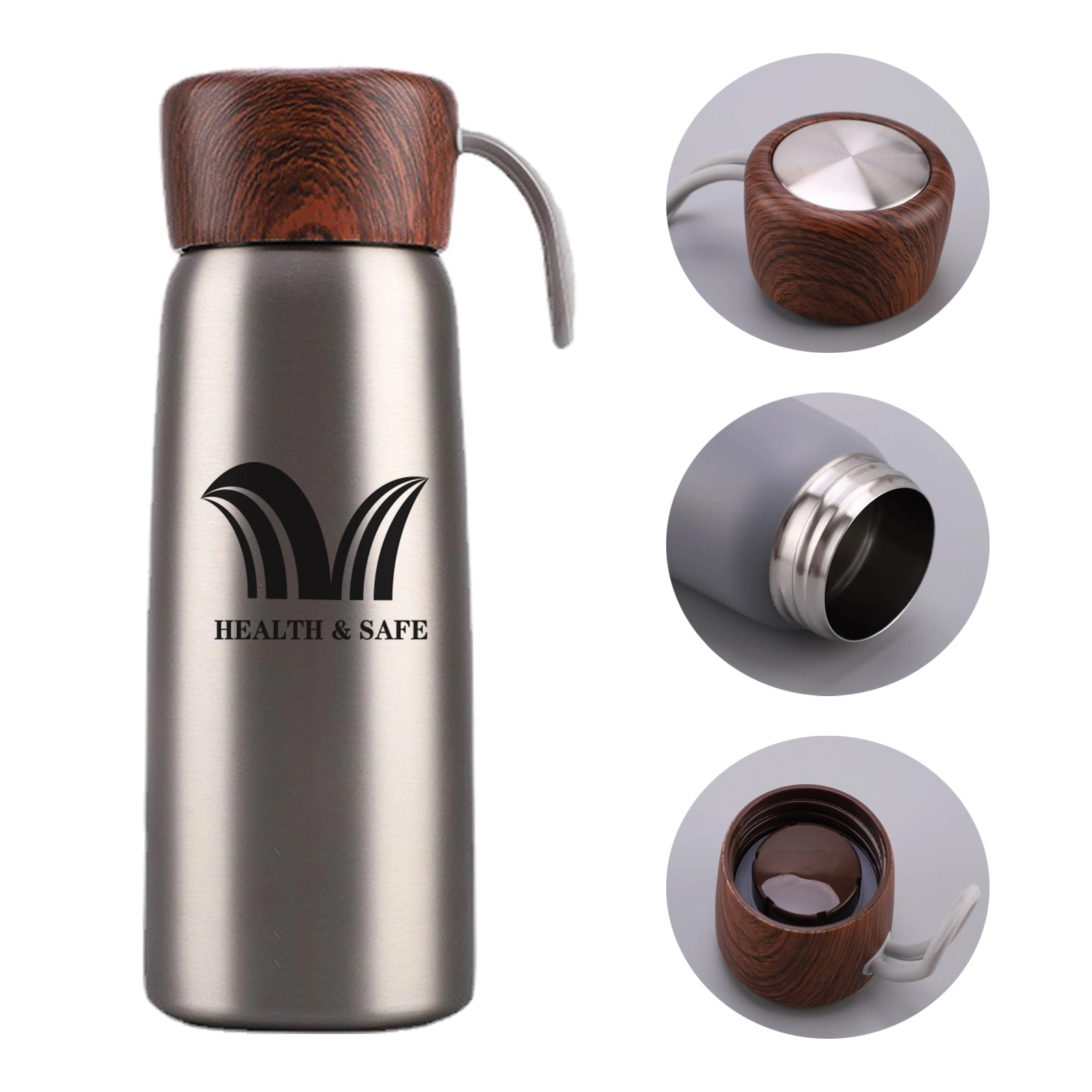 17oz Wooden Lid Thermos Cup