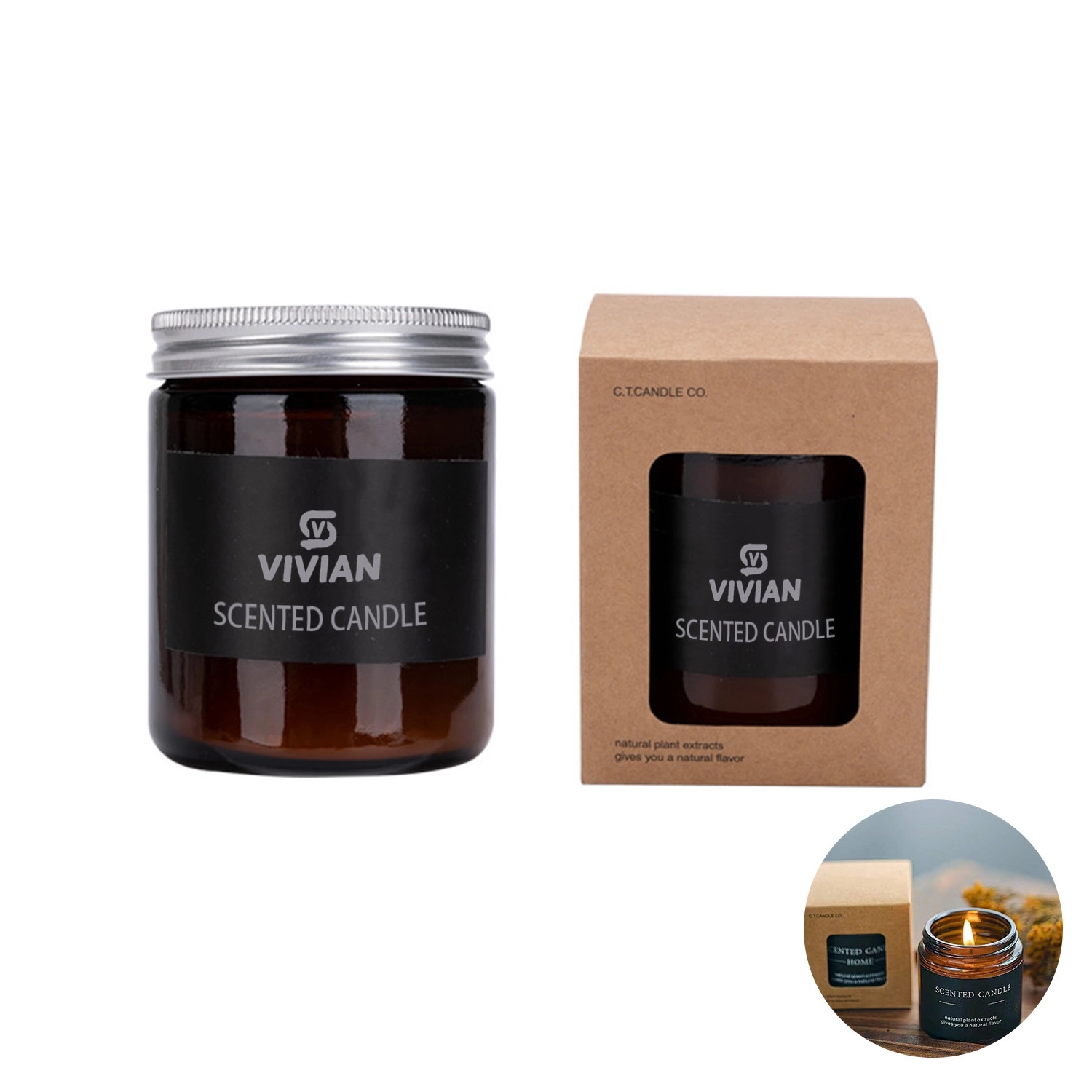 3.2 Oz. Soy Wax Scented Candle In Mason Jar W/ Lid