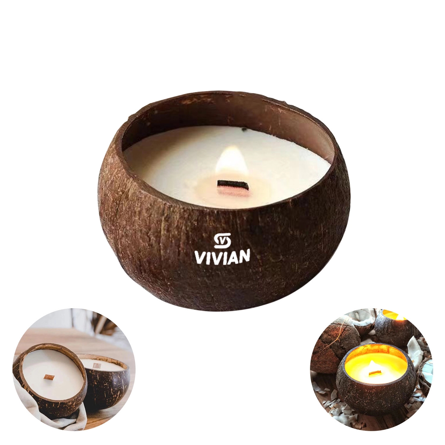 15 Oz. Soy Wax Scented Candle In Natrual Coconut Shell